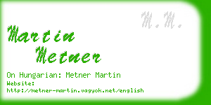 martin metner business card